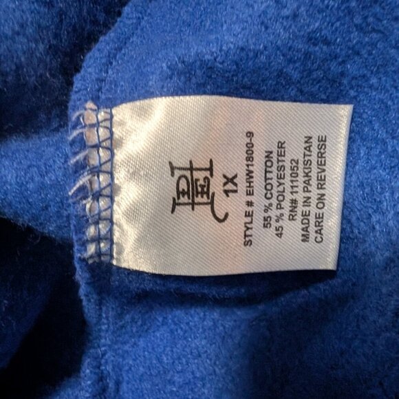 Ed Hardy Tiger Lotus Ed Hardy Zip Front Hoodie - Cobalt Blue Size 1X (NWOT) - Picture 8 of 13